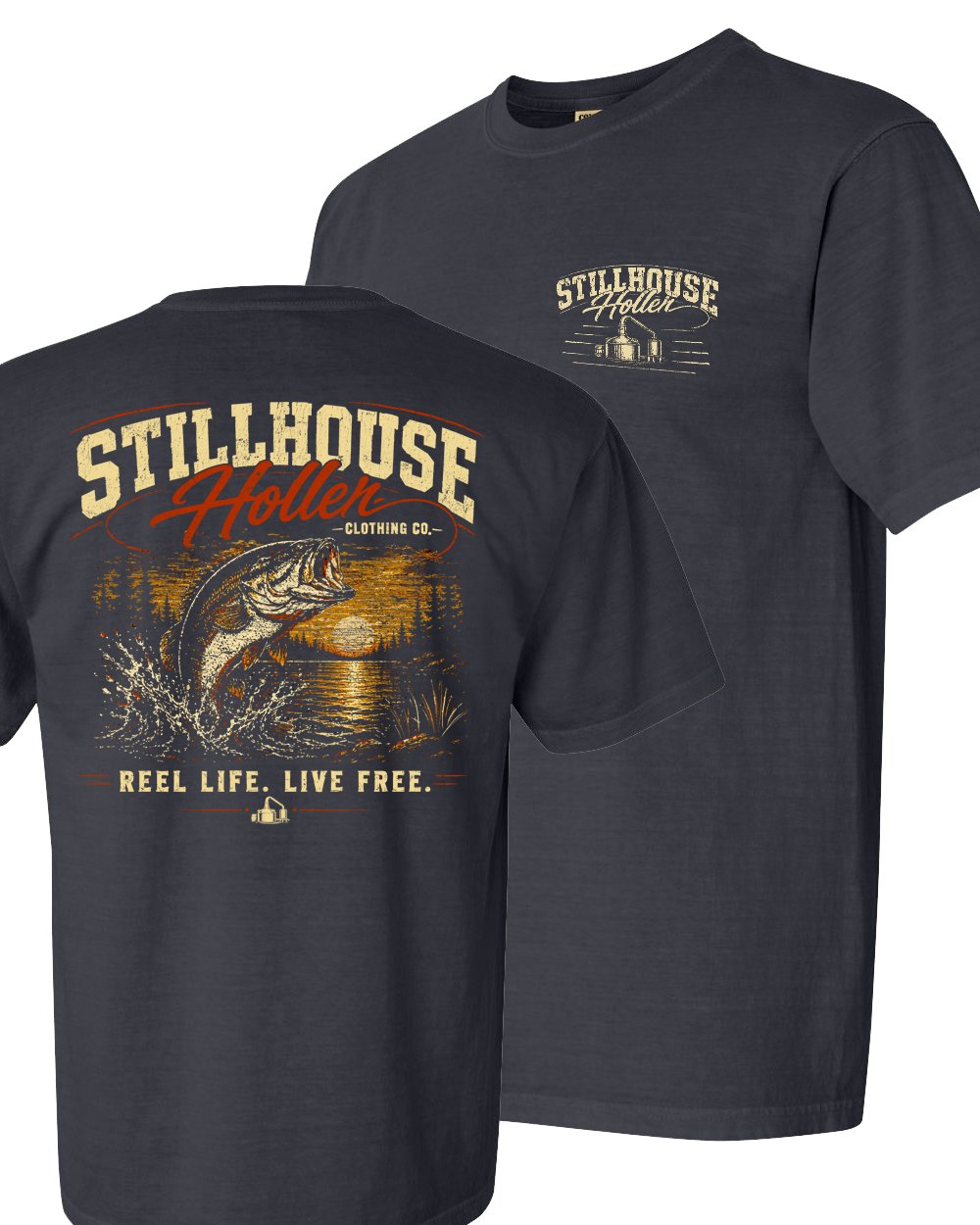 Big Fish Tee - Reel Live. Live Free.